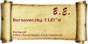 Borsoveczky Előd névjegykártya